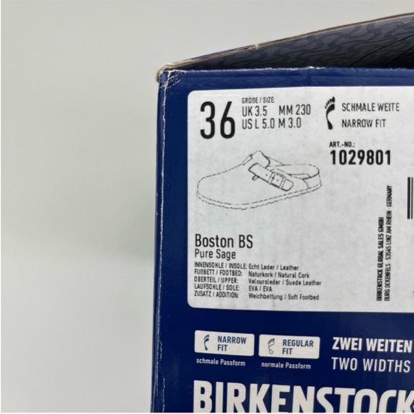 Birkenstock Boston Pure Sage Size 5 NEW - Picture 3 of 15